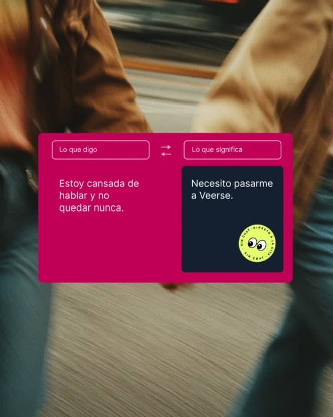 Publicación «Lo que digo / Lo que significa» sobre una foto de una pareja