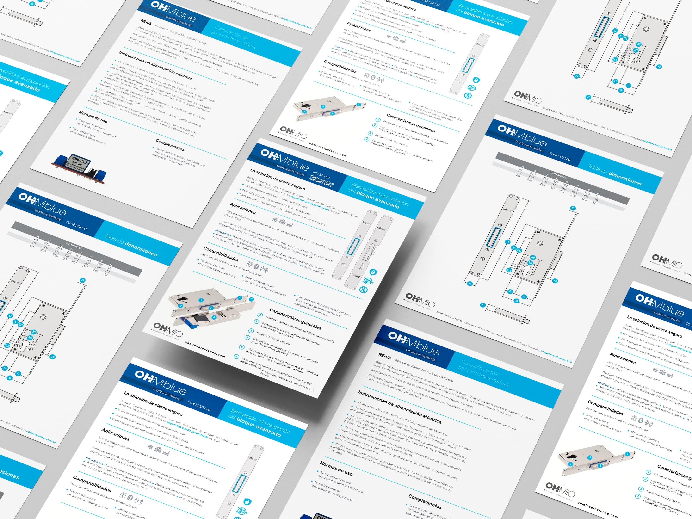 Fichas técnicas de la cerradura OHMblue diseñadas para OHMIO