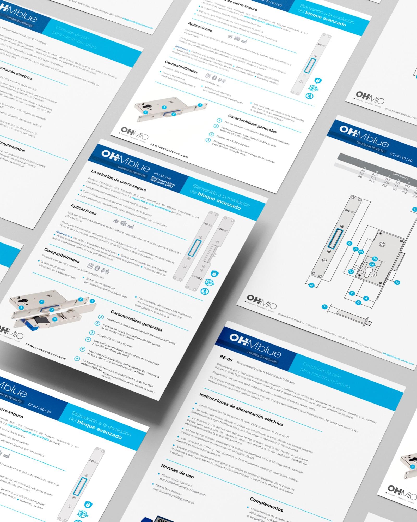 Fichas técnicas diseñadas para OHMIO Soluciones